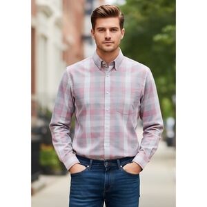 Van Heusen Men's Slim Fit Plaid Dress Shirt
